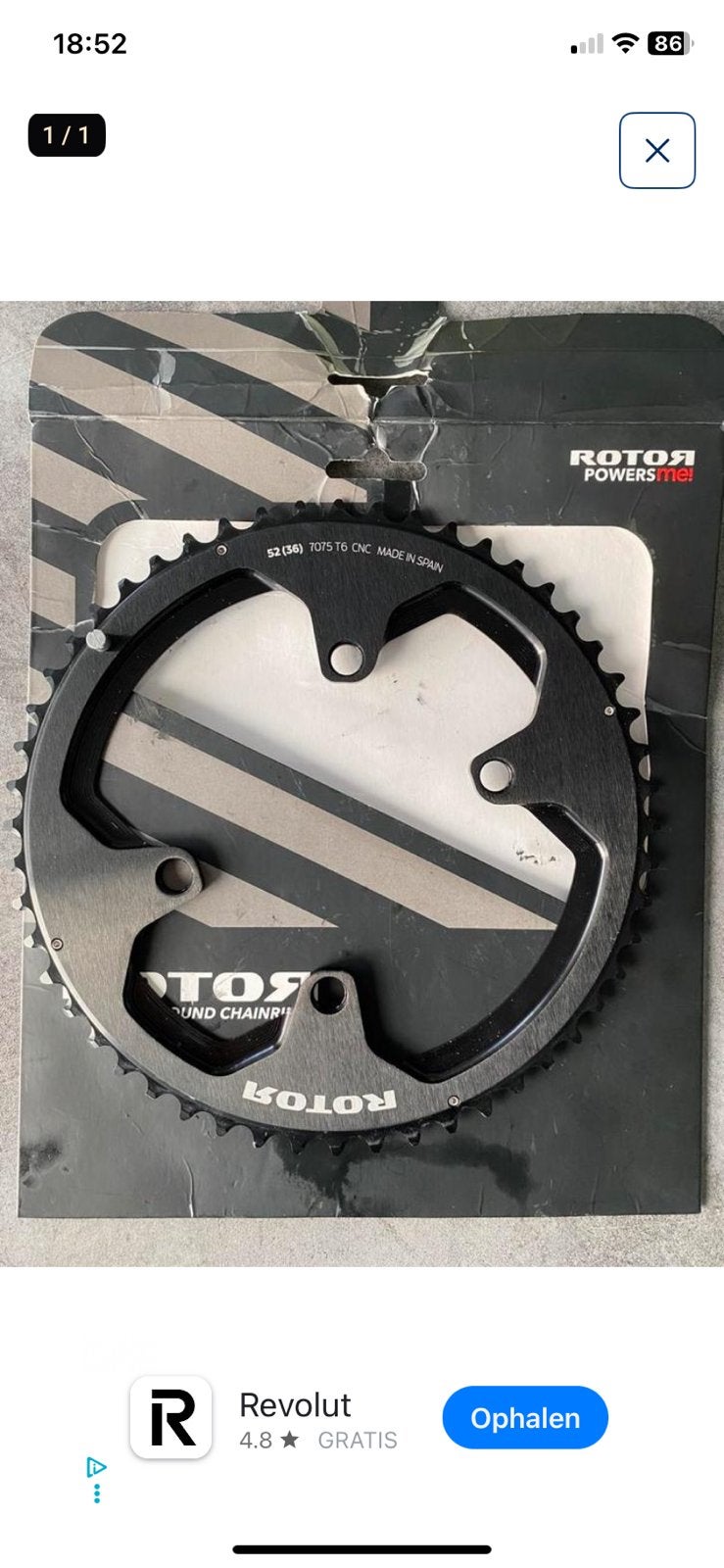 Nieuwe Rotor chainring te koop, Fietsen en Brommers, Rotor, Racefiets, Ophalen, Crankstel of Pedalen