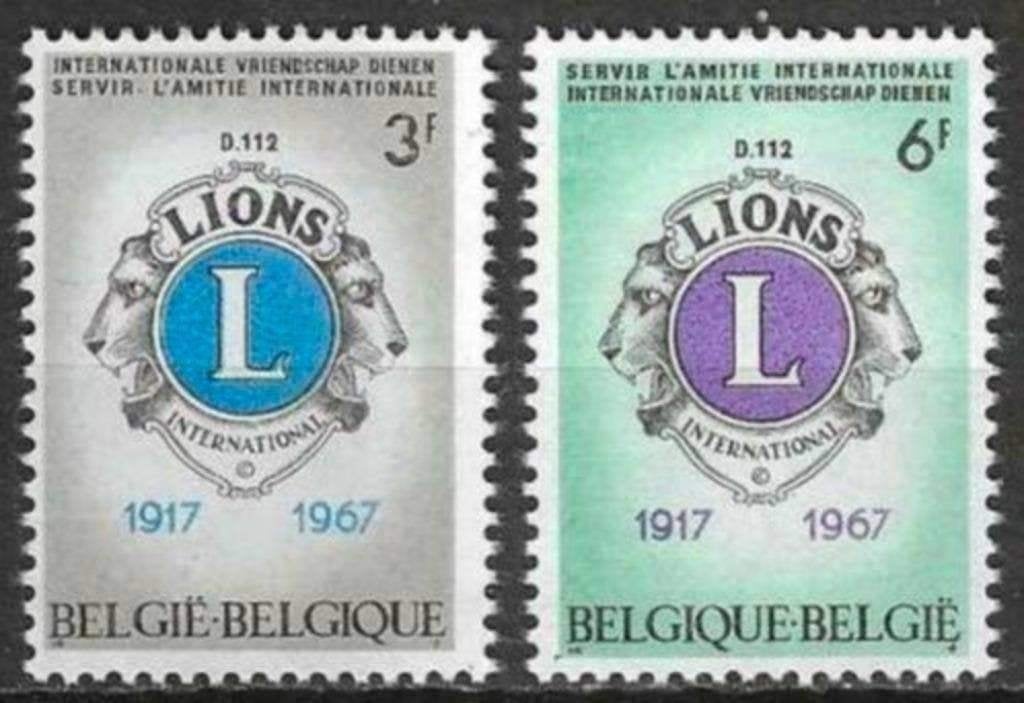 Belgique 1967 - Yvert 1404 -1405 - Lions International (PF), Timbres & Monnaies, Timbres | Europe | Belgique, Envoi, Non oblitéré