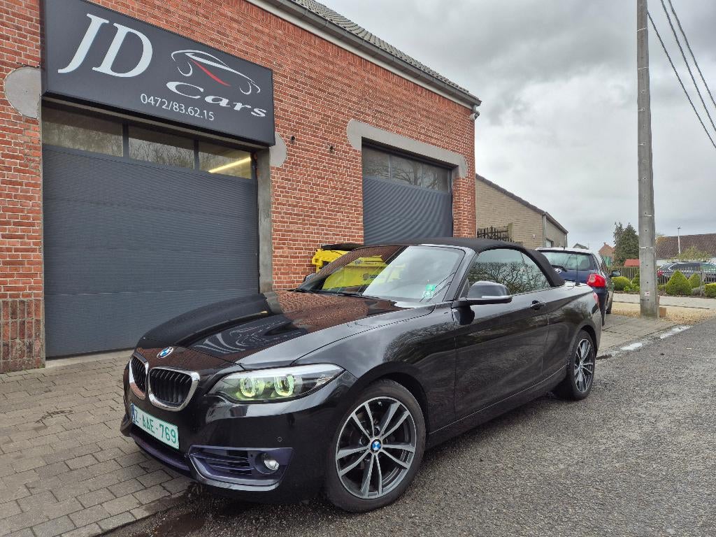 BMW 218i Sportline Cabrio, Auto's, 4 zetels, Zwart, Leder, Bedrijf