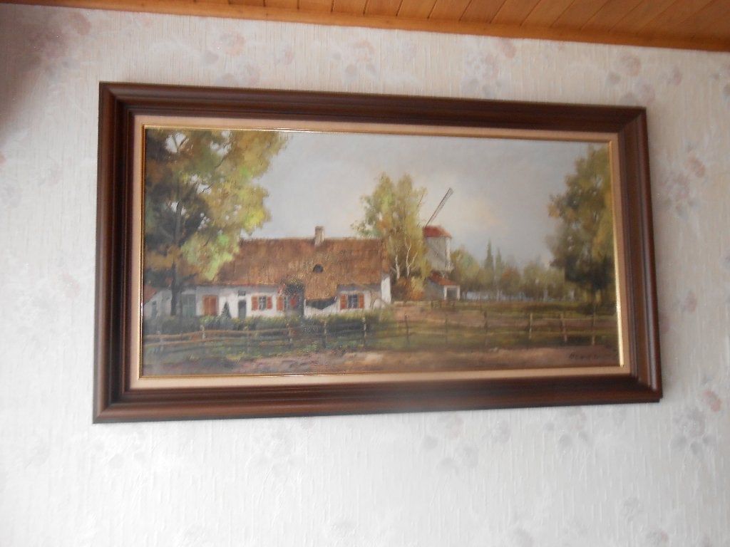 Prachtig klassiek schilderij Beaufort, Antiquités & Art, Art | Peinture | Classique, Paysage, Enlèvement, Encadré, Toile