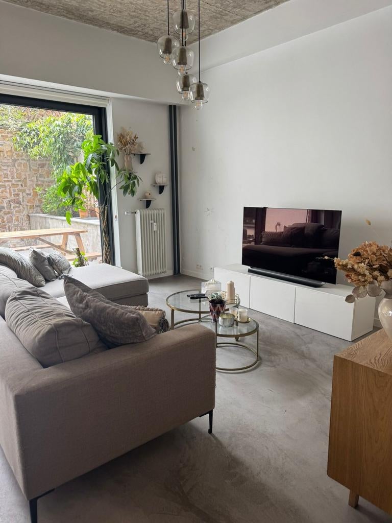 3-zitbank Bologna - Overstock/Juntoo lichtgrijs stof, Ophalen