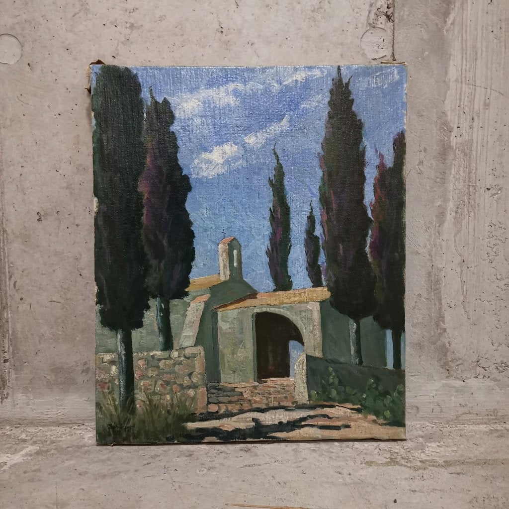 Landschap Toscane (1957) - S. Philippo, Antiek en Kunst, Ophalen, Gesigneerd, Landschap, Olieverf