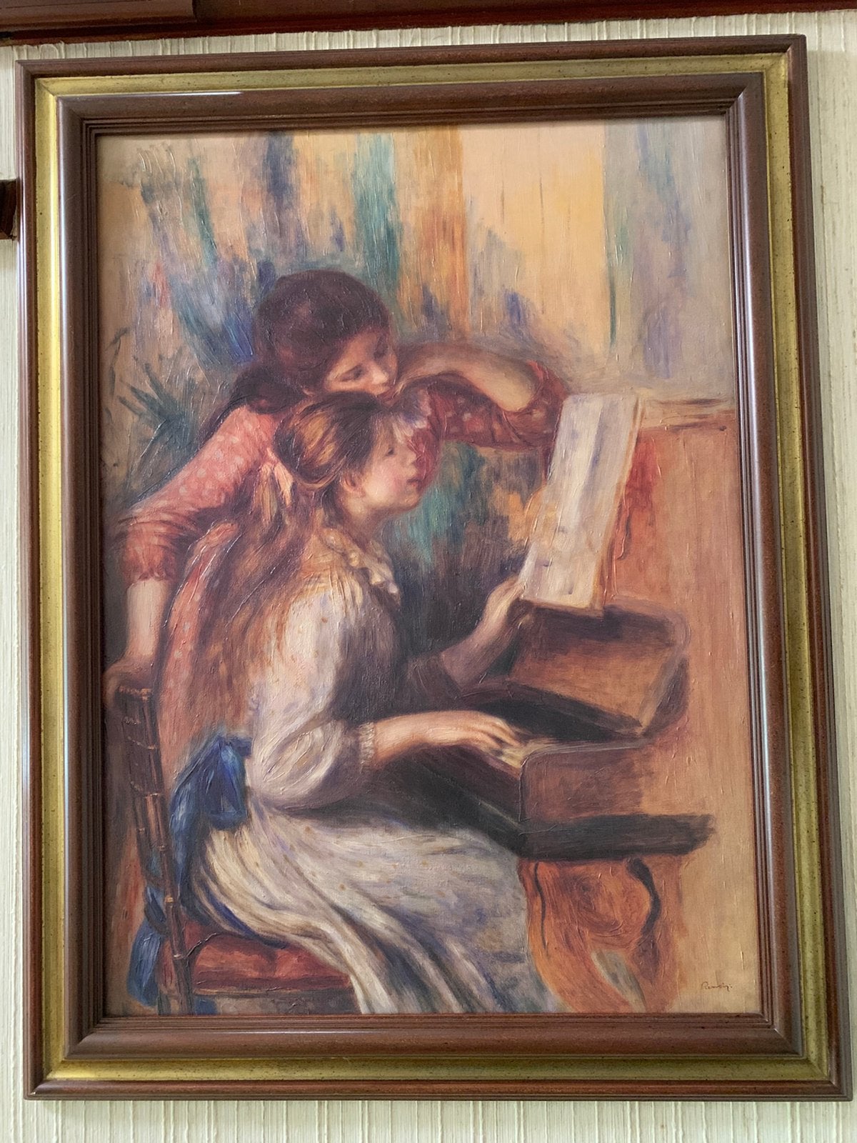 Tableau Renoir "Jeunes filles au pianoReproduction Artagraph, Antiquités & Art, Enlèvement ou Envoi, Œuvre originale, Peinture à l'huile
