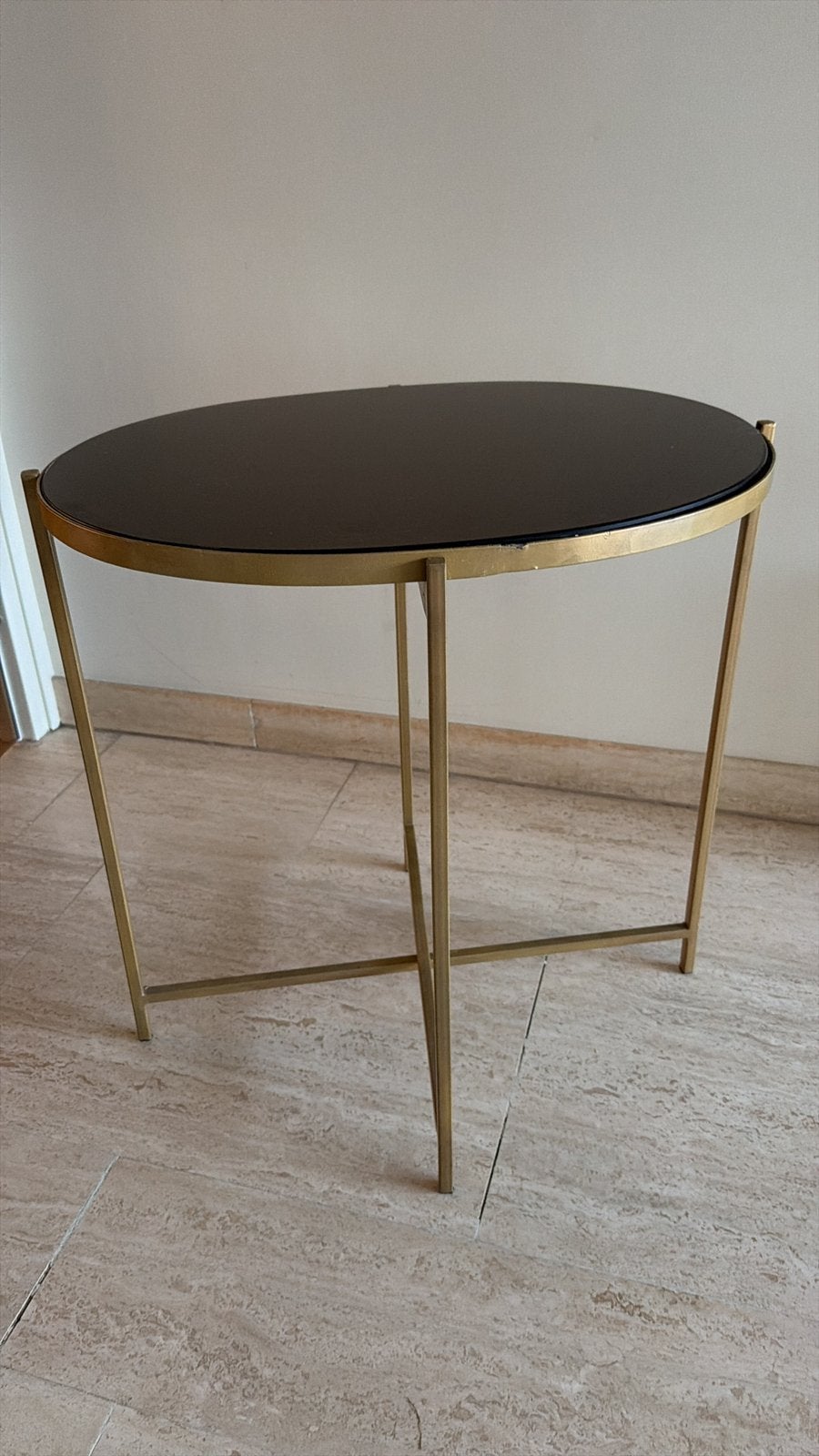 Bijzettafel, Huis en Inrichting, Tafels | Bijzettafels, Ophalen, Gebruikt, Ovaal