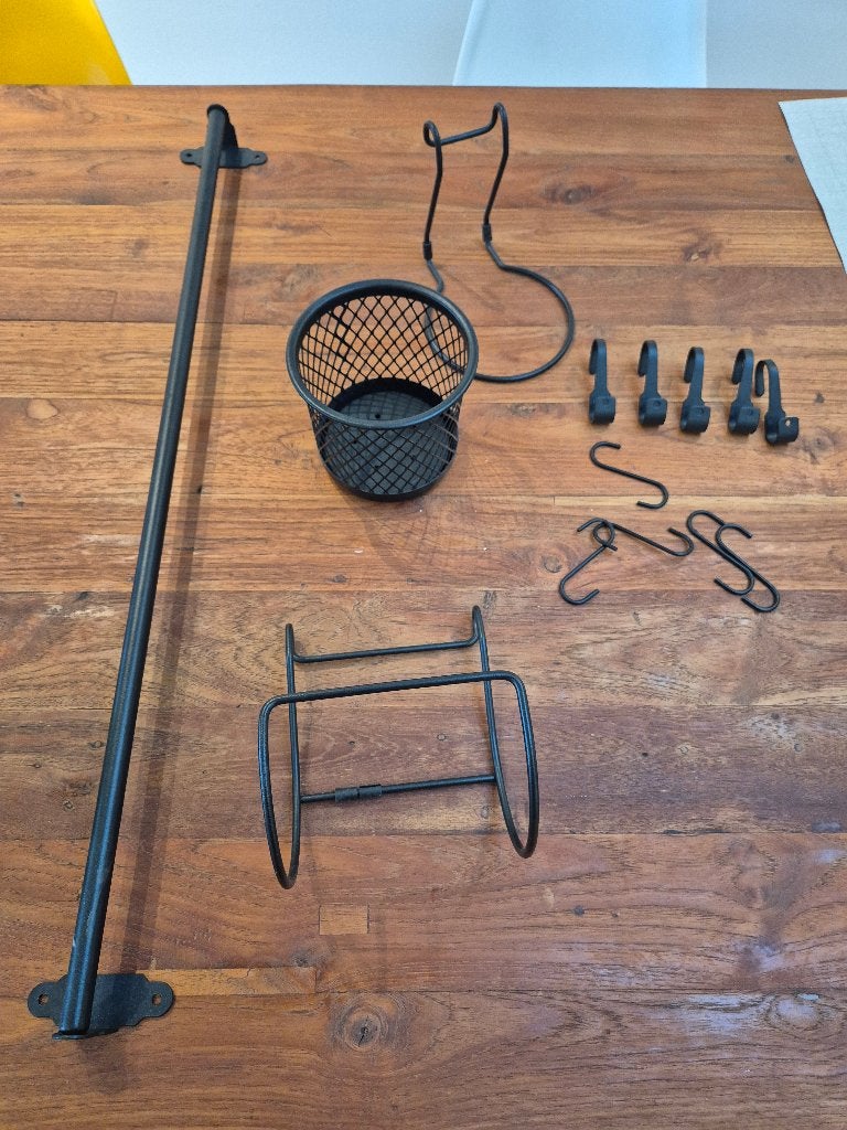Ikea hultarp keuken rail haakjes mandje, IKEA, Comme neuf, Enlèvement, Noir