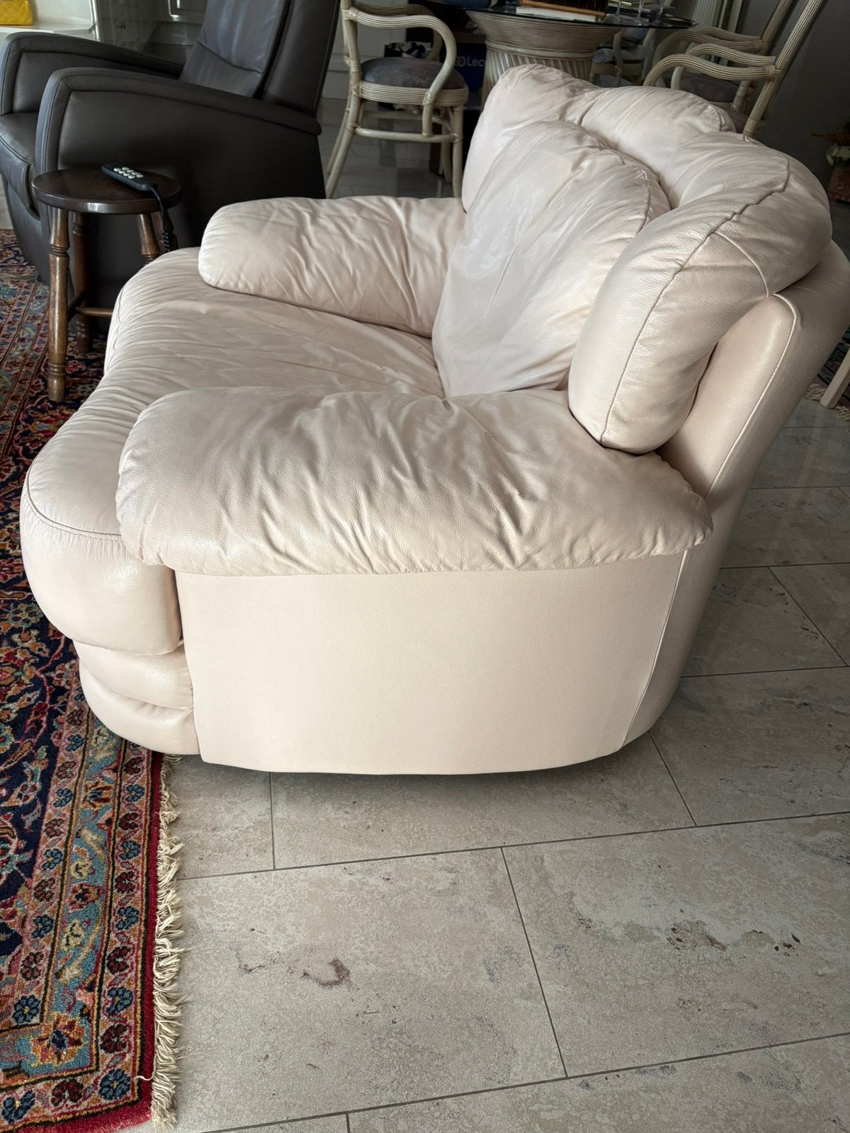 Complete lederen salon Natuzzi Crèmekleur, Enlèvement, Utilisé, Cuir