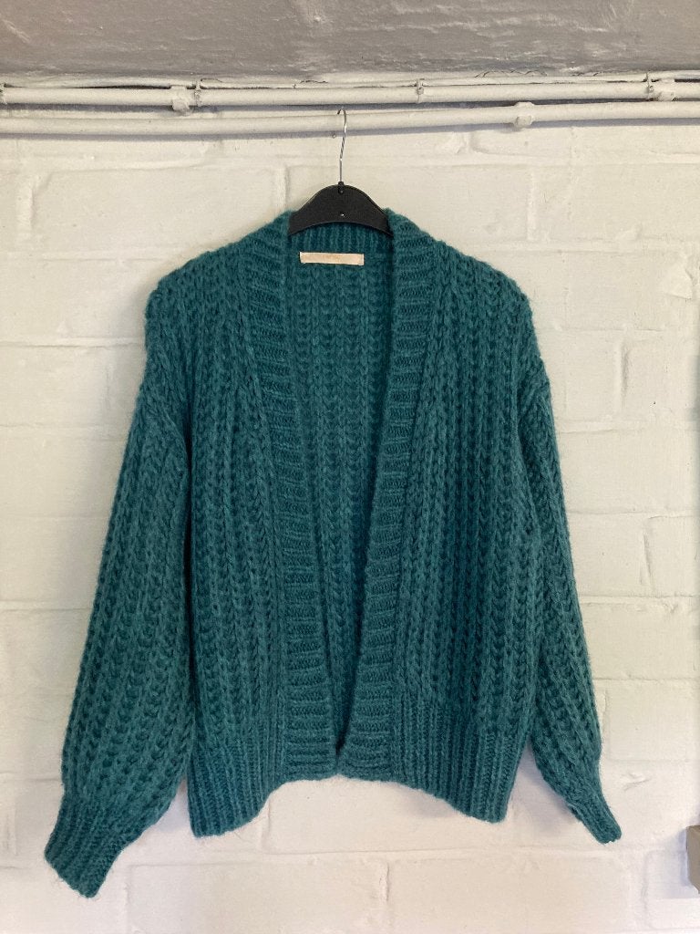 Groene dikke warme cardigan, Comme ça, Medium prima staat, Kleding | Dames, Truien en Vesten, Maat 38/40 (M), Zo goed als nieuw