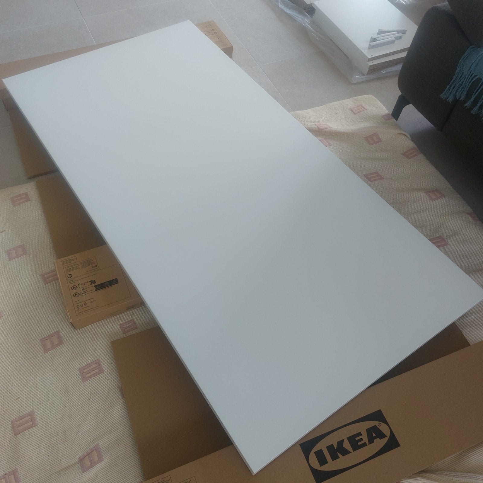2 tafel-/bureaubladen Ikea, Lagkapten, Huis en Inrichting, Bureaus, IKEA, Wit, Ophalen