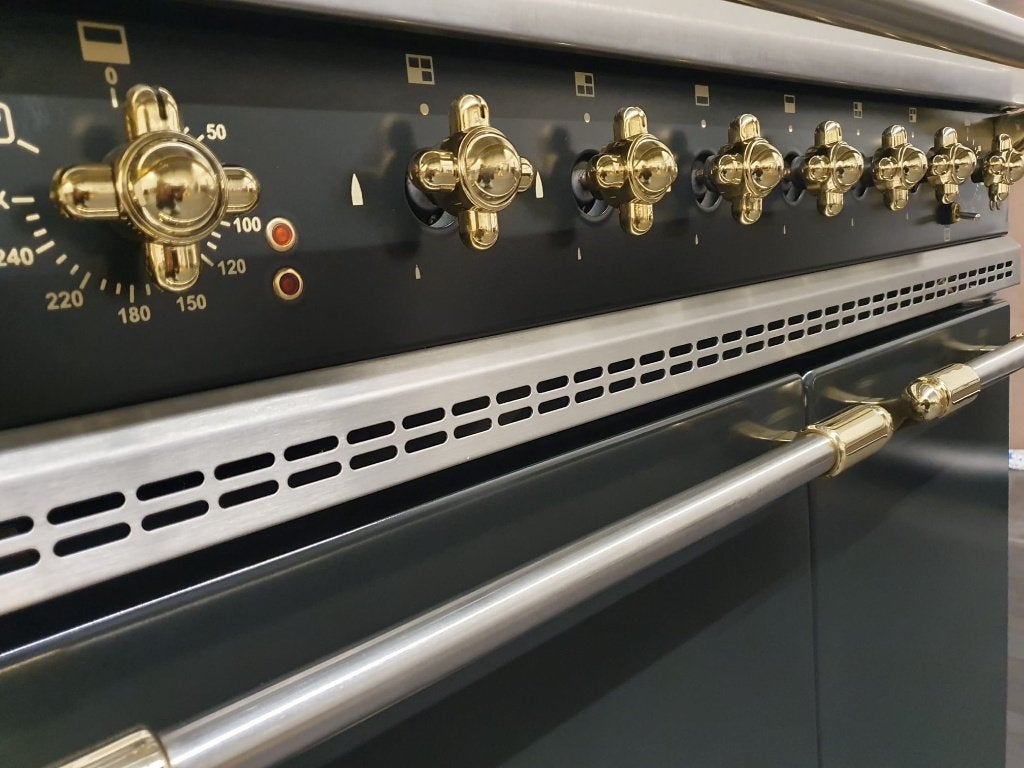🔥Lacanche Fornuis 90cm zwart + messing 2 ovens 6 pits, Ophalen, 60 cm of meer, Zo goed als nieuw, Energieklasse A of zuiniger