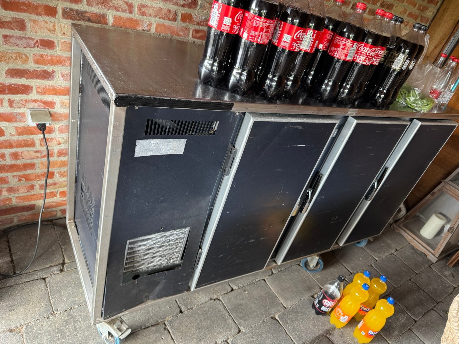 horecabarkoeler 3 deuren – RVS werkblad – Perfect werkend, Enlèvement, Utilisé
