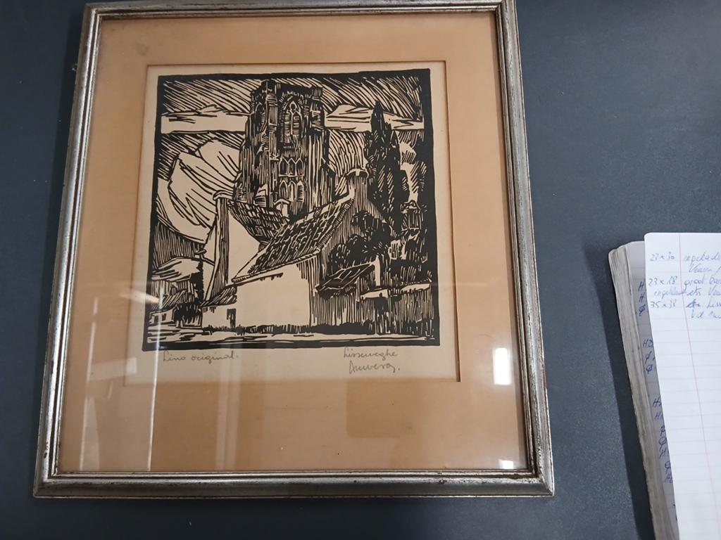 Linosnede kerk lissewege van der Auwera gustaaf, Ophalen of Verzenden