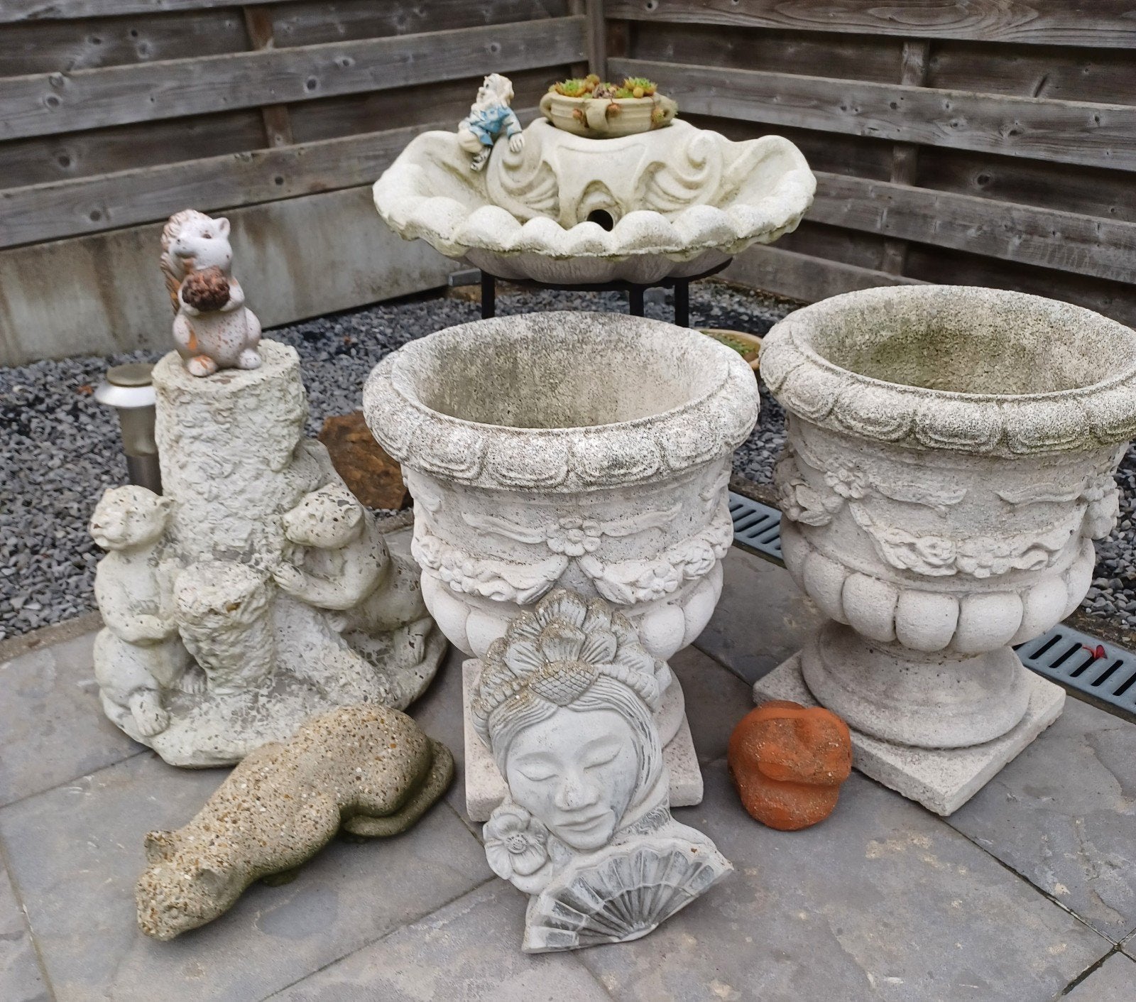 tuindecoratie in wit steen ., Tuin en Terras, Ophalen, Gebruikt, Steen, Balkon