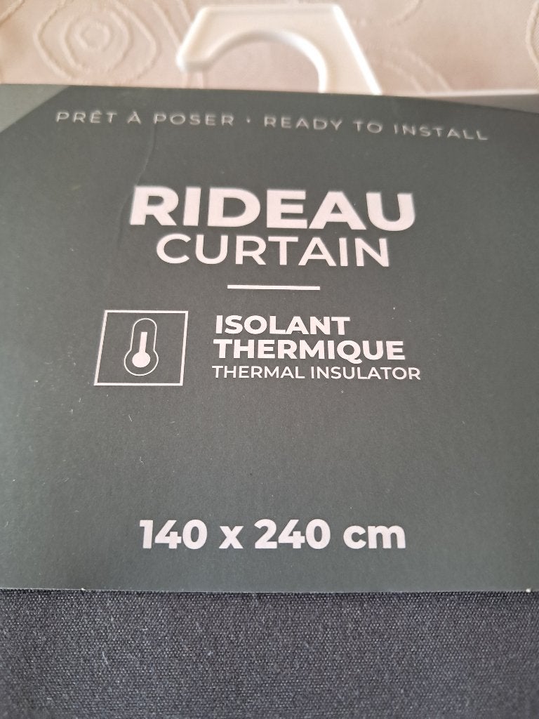 rideau thermique 140x240cm neuf, Enlèvement, Gris, Rideau, Occultant
