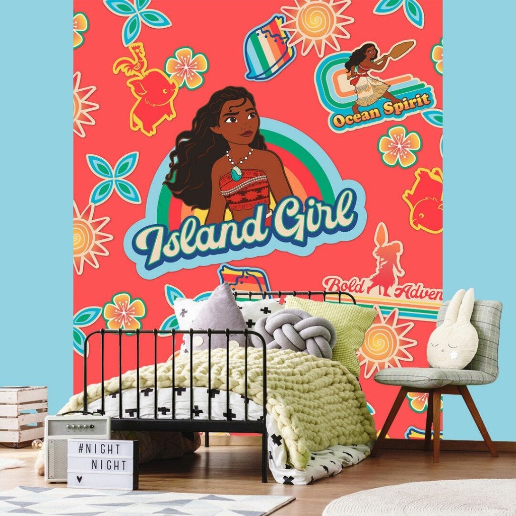 Vaiana Vlies Behang - 200x280 - Gratis Verzending - Disney, Verzenden, Nieuw, Wanddecoratie, Disney