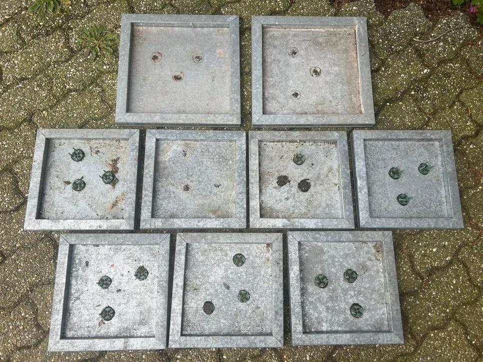 Plateaux zinc - Decoration de table ou jardin - Vintage, Enlèvement ou Envoi, Carré, Utilisé, Intérieur