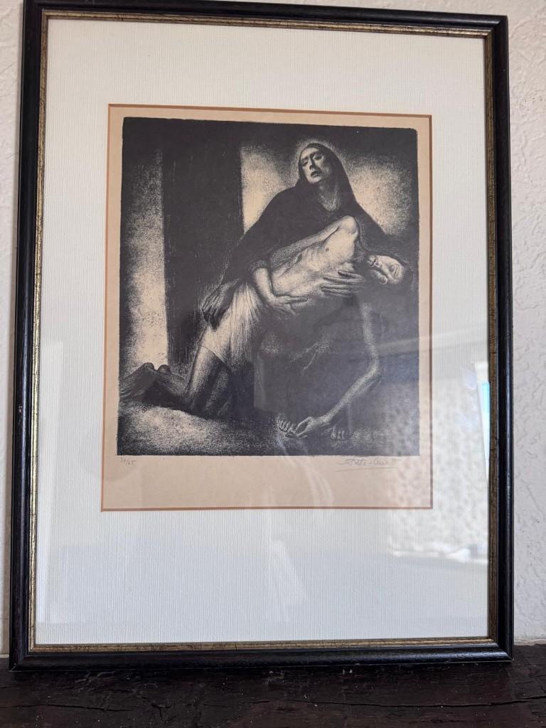 Litho Anto Carte, Moeder en Zoon, Antiquités & Art, Enlèvement