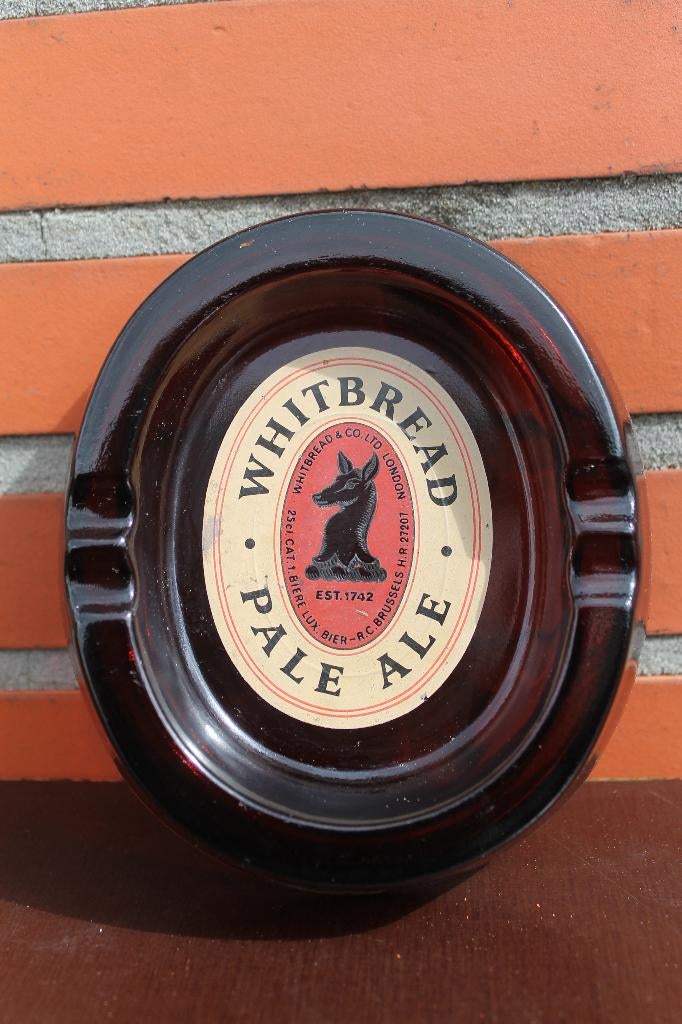 Asbak Whitbread Pale-Ale oker glas, Mooie staat, Verzamelen, Ophalen of Verzenden, Zo goed als nieuw, Asbak