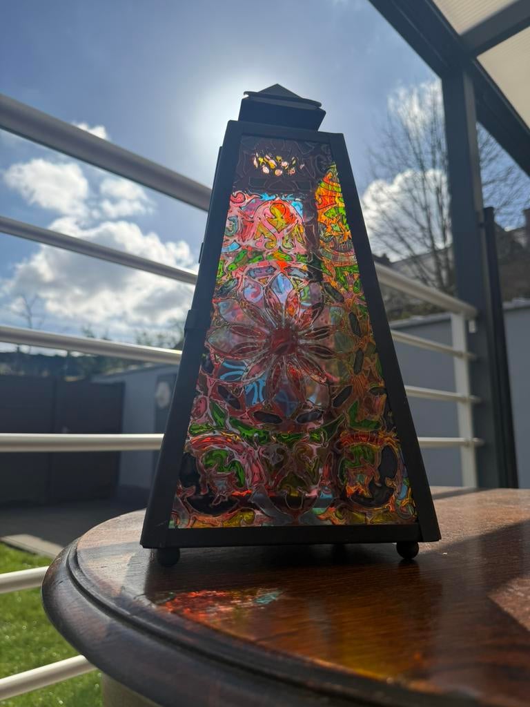 Lamp met glas in lood, Ophalen, Zo goed als nieuw
