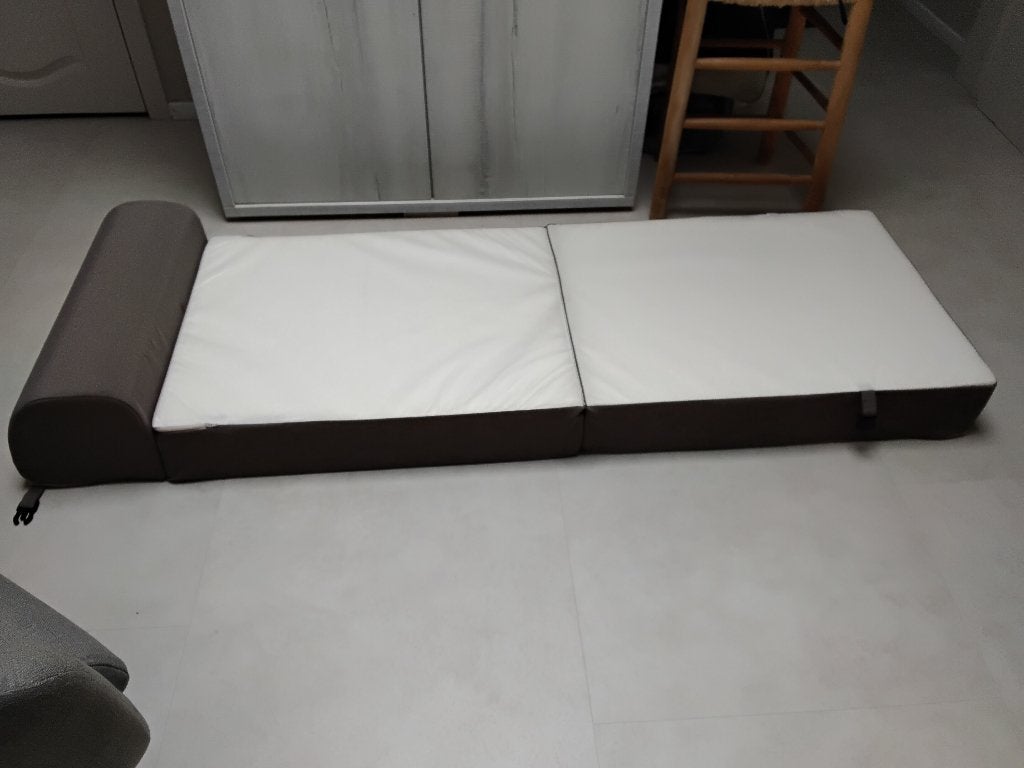 Vouw zetel/bed, Gris, Une personne, Enlèvement, Utilisé