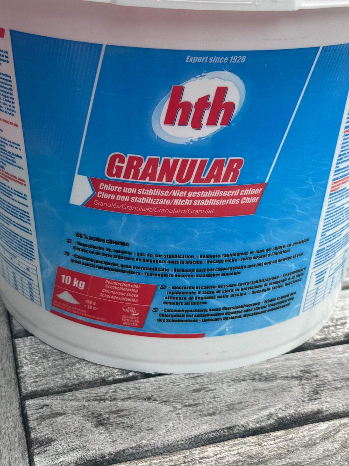 Chlore granulés HTH 10 kg, Enlèvement, Neuf