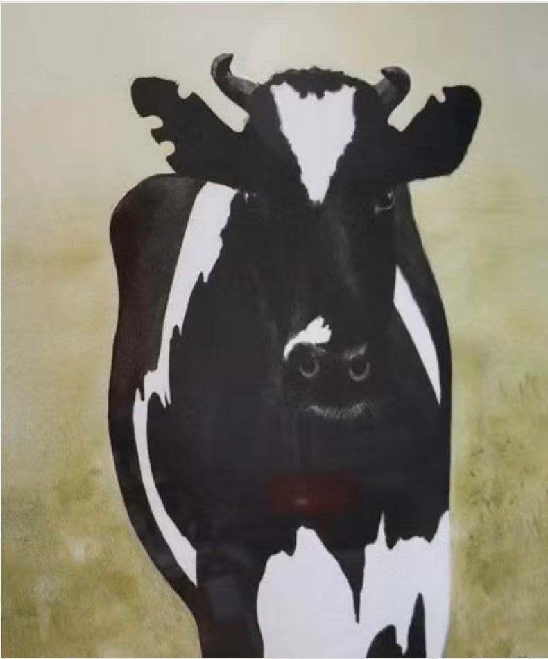 FRIESE KOE IN LANDSCHAP, SCHILDERIJ, Enlèvement ou Envoi, Aquarelle, Animaux