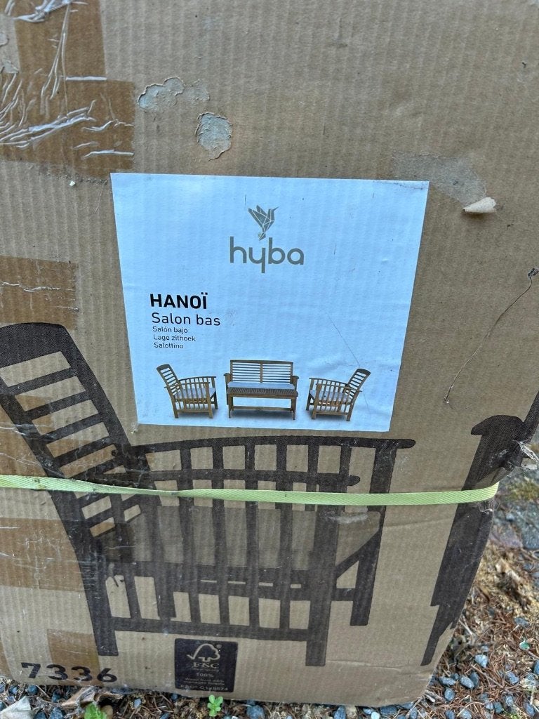 Tuinset hout, Tuin en Terras, Ophalen, 4 zitplaatsen, Bank, Nieuw