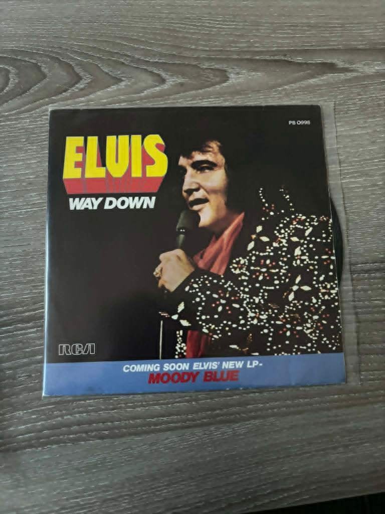 Elvis single, Way down/pledging my love. Franse persing,, Cd's en Dvd's, Vinyl Singles, 7 inch, Ophalen of Verzenden, Zo goed als nieuw