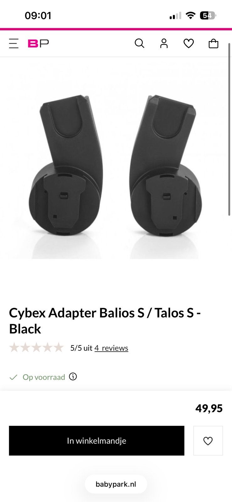 Cybex adapter balios s en talos s naar maxicosi, Kinderen en Baby's, Kinderwagens en Combinaties, Ophalen, Zo goed als nieuw, Kinderwagen