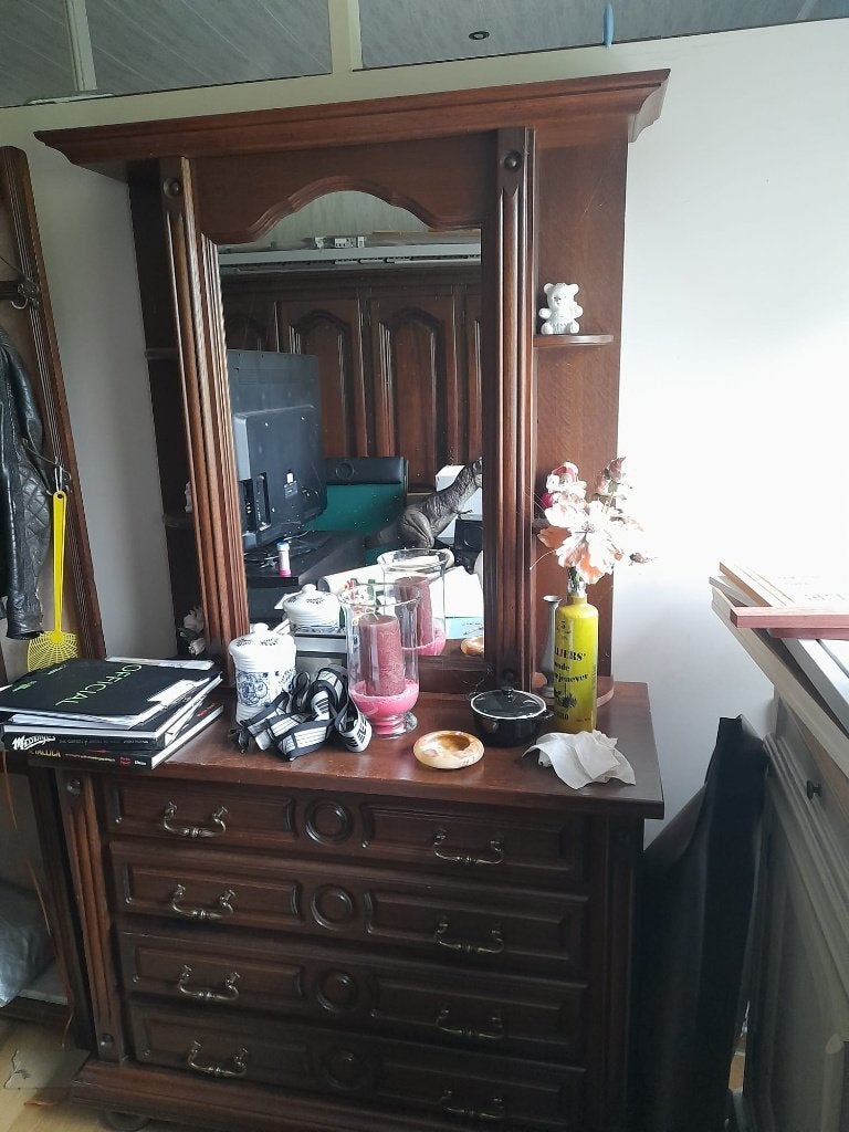 Oude spiegelkast te koop, Maison & Meubles, Enlèvement, Utilisé