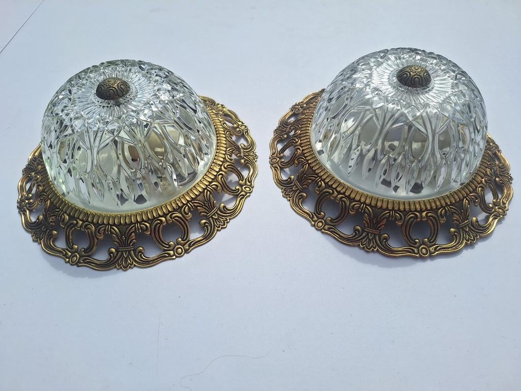 Set van 2 vintage plafondlampen, Ophalen