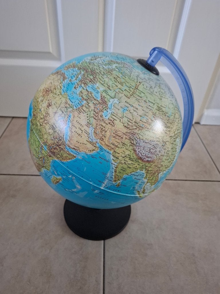 Wereldbol, Enlèvement, Rotatif, Comme neuf, 30 cm