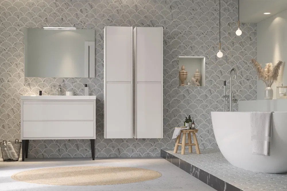 nieuwe kolomkast badkamer Delta wit mat, Huis en Inrichting, Ophalen, Nieuw, (Half)hoge kast
