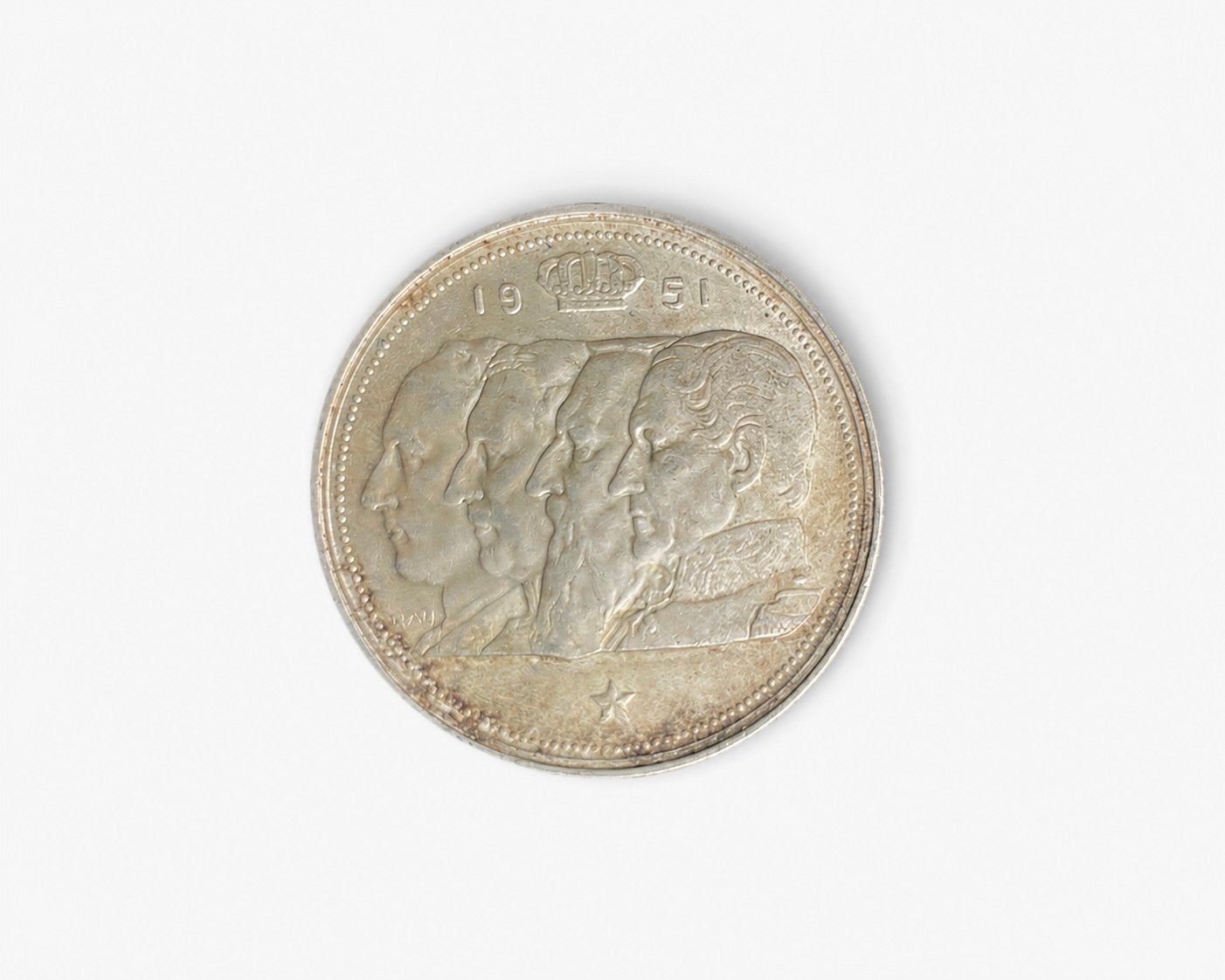 Belgische zilveren 100 frank 1951 – Vier Koningen – België, Zilver, Ophalen of Verzenden, Losse munt, Zilver