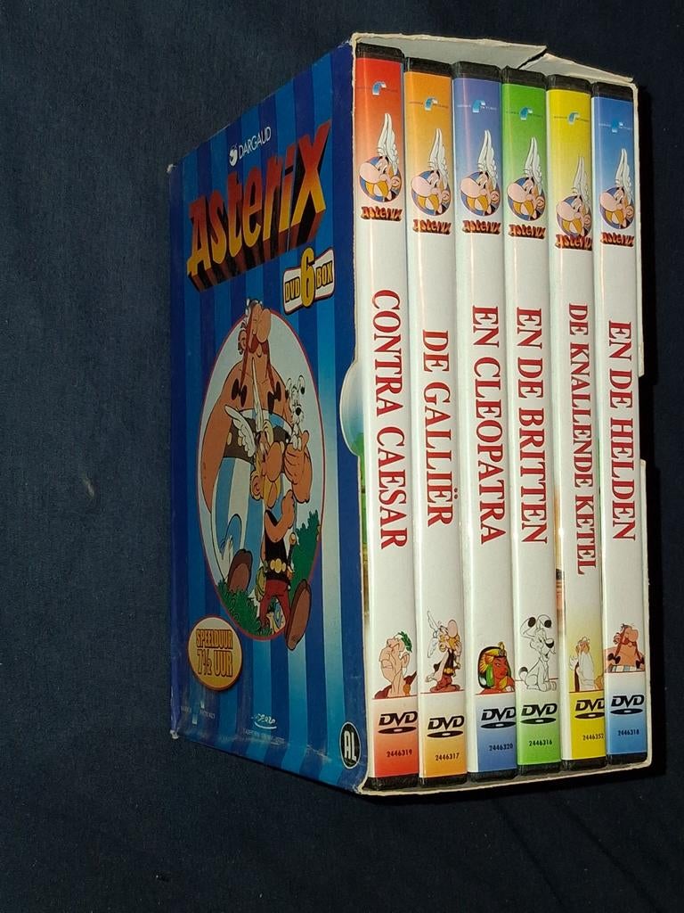 6-dvd-box Asterix + film Asterix contre Caesar, Enlèvement ou Envoi, Dessin animé, Tous les âges, Coffret