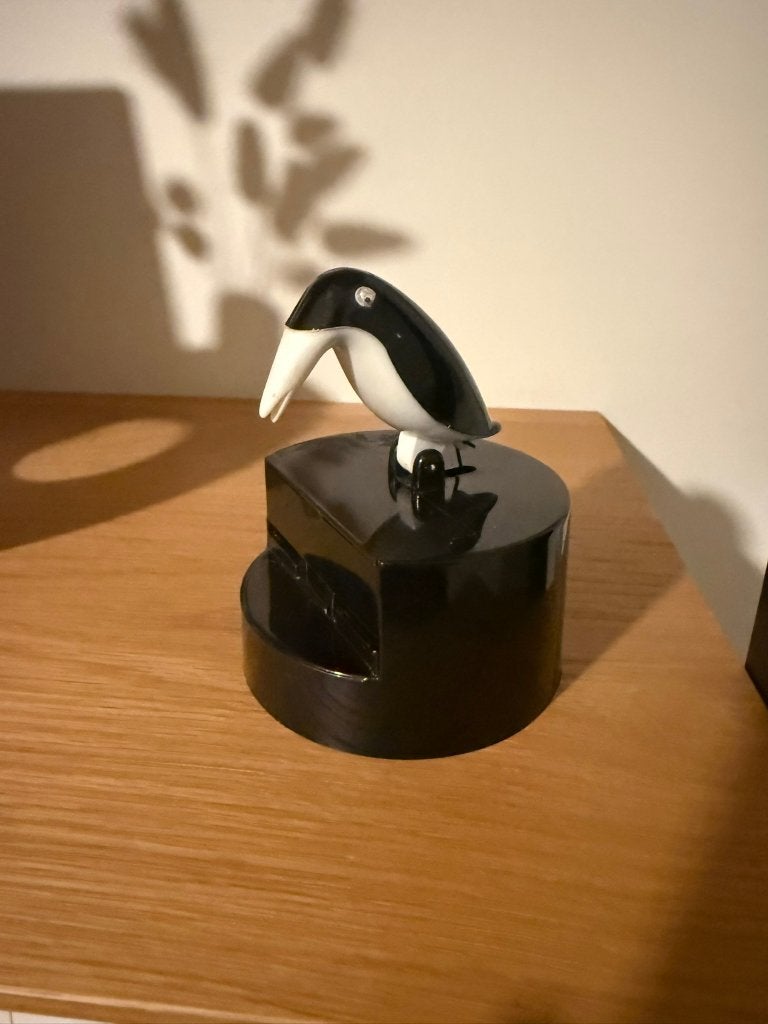 Vintage tandenstokker dispenser in penguin vorm, Antiek en Kunst, Ophalen of Verzenden