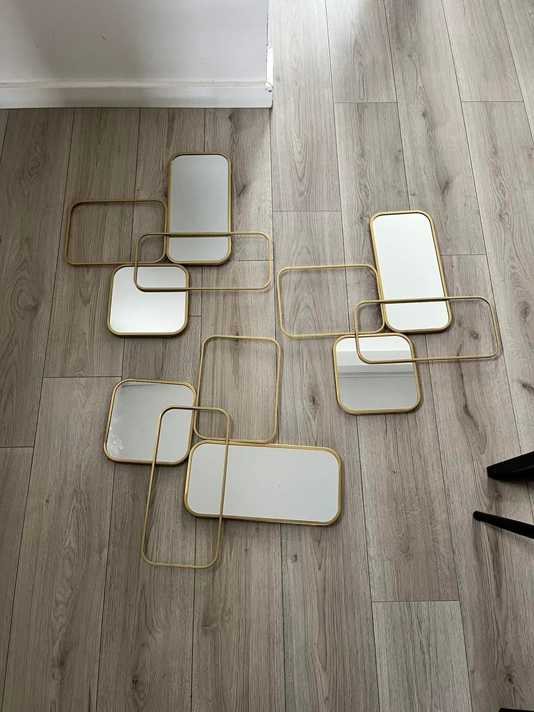Set van 3 Spiegels (goud) maison du monde, Ophalen, Zo goed als nieuw