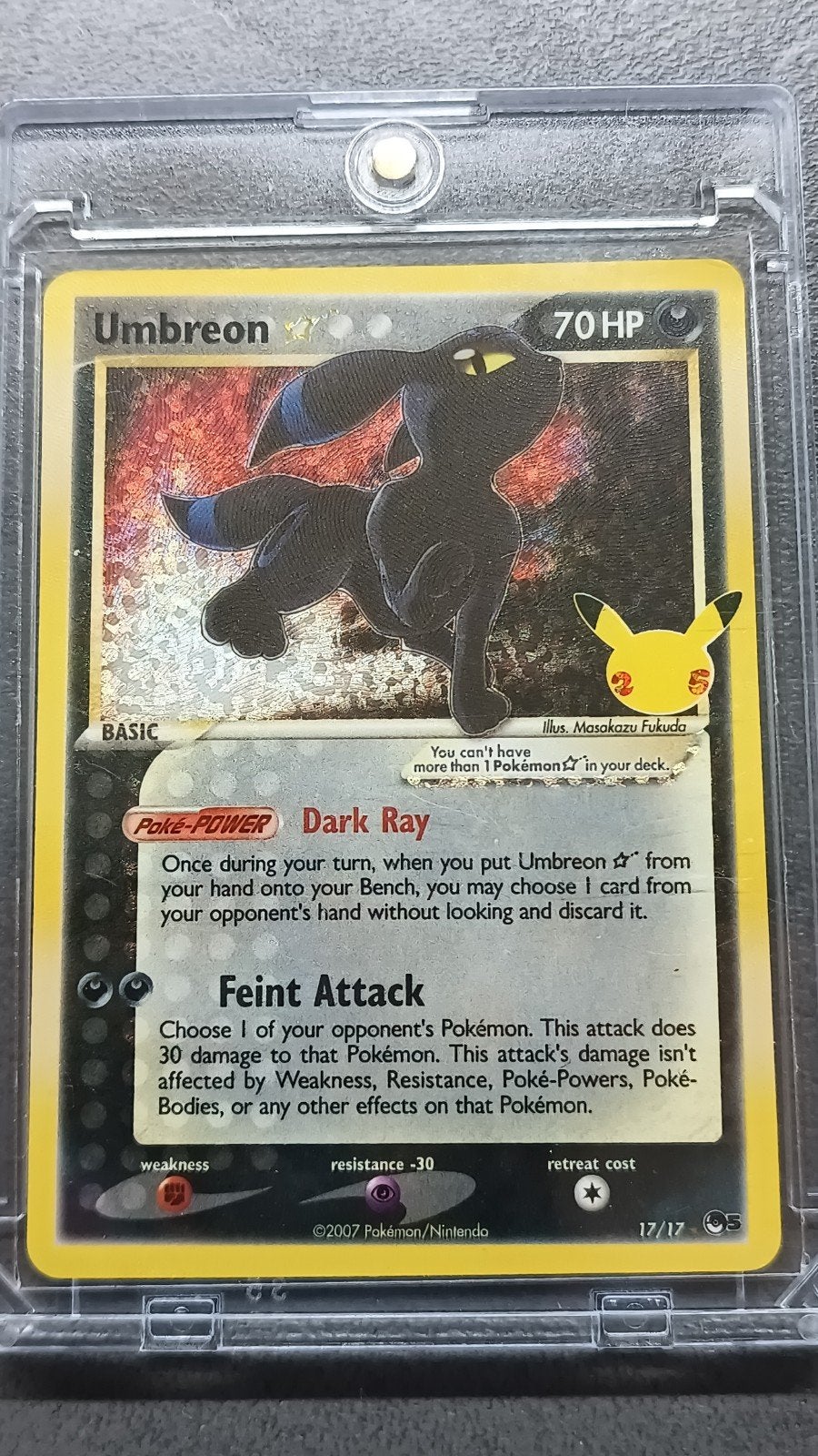 Pokemon Celebrations 25th Anniversary Umbreon Gold Star 17/1, Enlèvement ou Envoi, Comme neuf