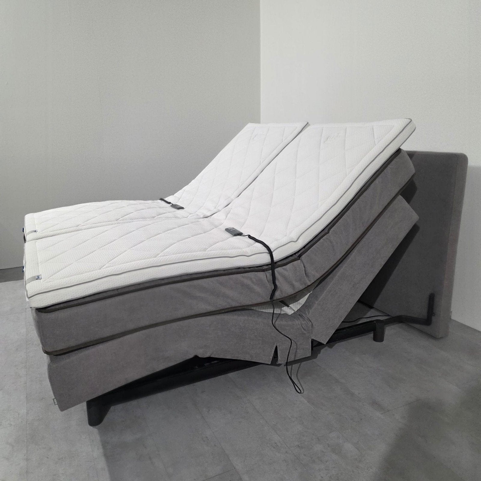 Auping Original Elektrisch Boxspring 180x200, Comme neuf, 180 cm, Deux personnes, Tissu