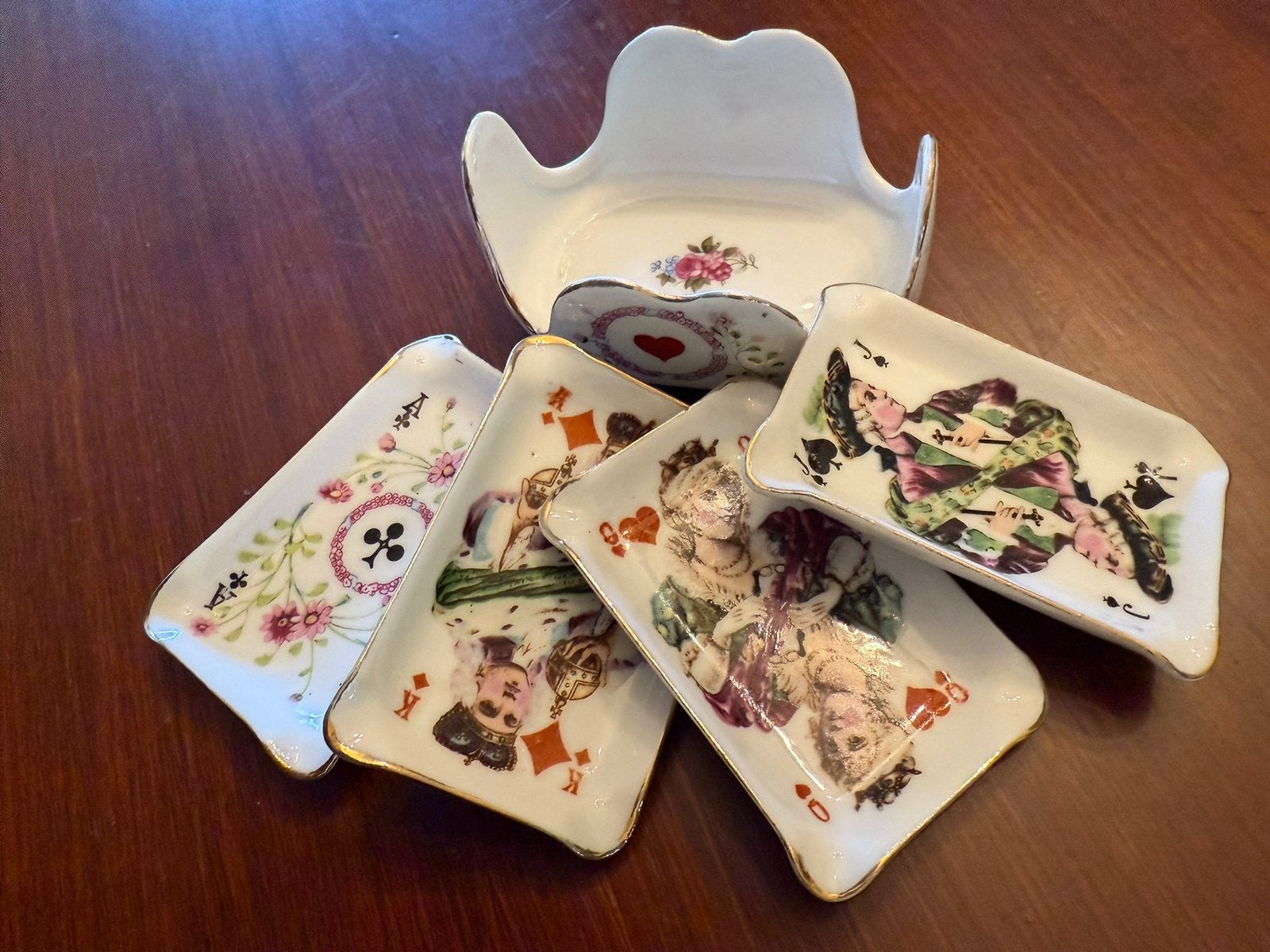 Vintage porseleinen asbak set, Ophalen, Gebruikt
