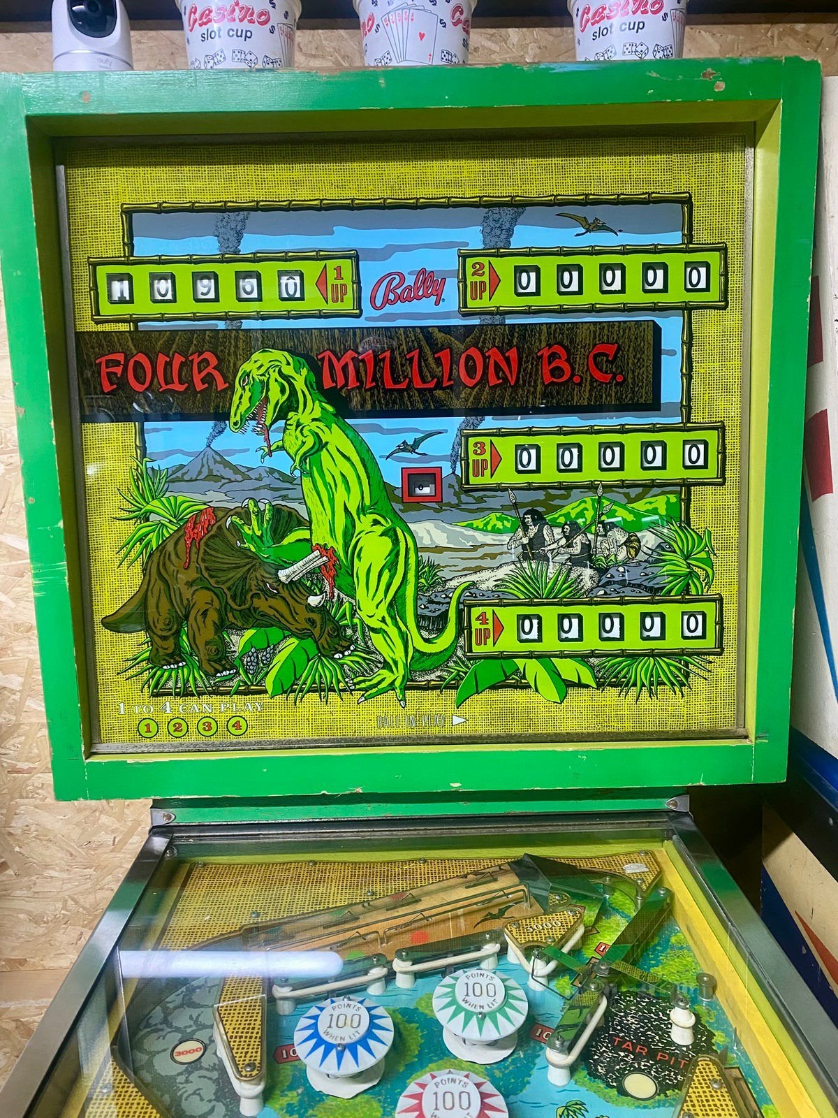 Four Million BC Bally flipperkast, Verzamelen, Ophalen, Gebruikt, Mechanisch, Bally