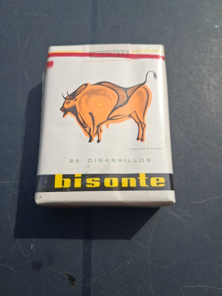 CIGARETTES BISONTE, Enlèvement ou Envoi, Comme neuf, Panneau publicitaire
