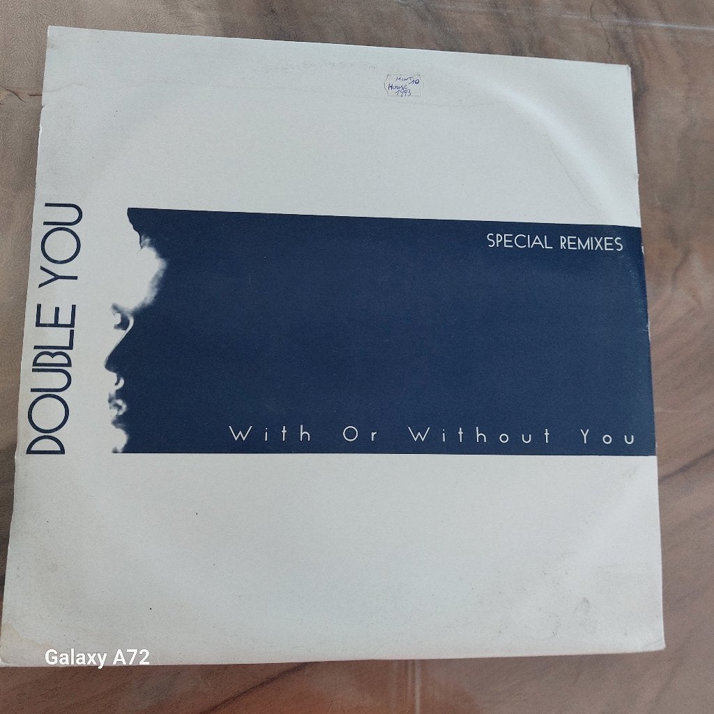 double you with or without you rmxs 2x 12 inch maxi, Cd's en Dvd's, Vinyl | Dance en House, House, Ophalen of Verzenden, Zo goed als nieuw