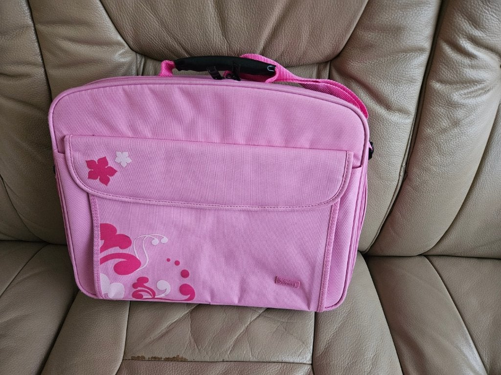 Roze Trust laptoptas / notebooktas, Computers en Software, Laptoptassen, Zo goed als nieuw, Schoudertas, Overige merken, Handvat