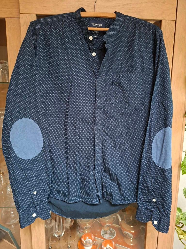 Springfield: Herenhemd (Medium), Kleding | Heren, Overhemden, Blauw, Gedragen, Springfield, Halswijdte 39/40 (M)