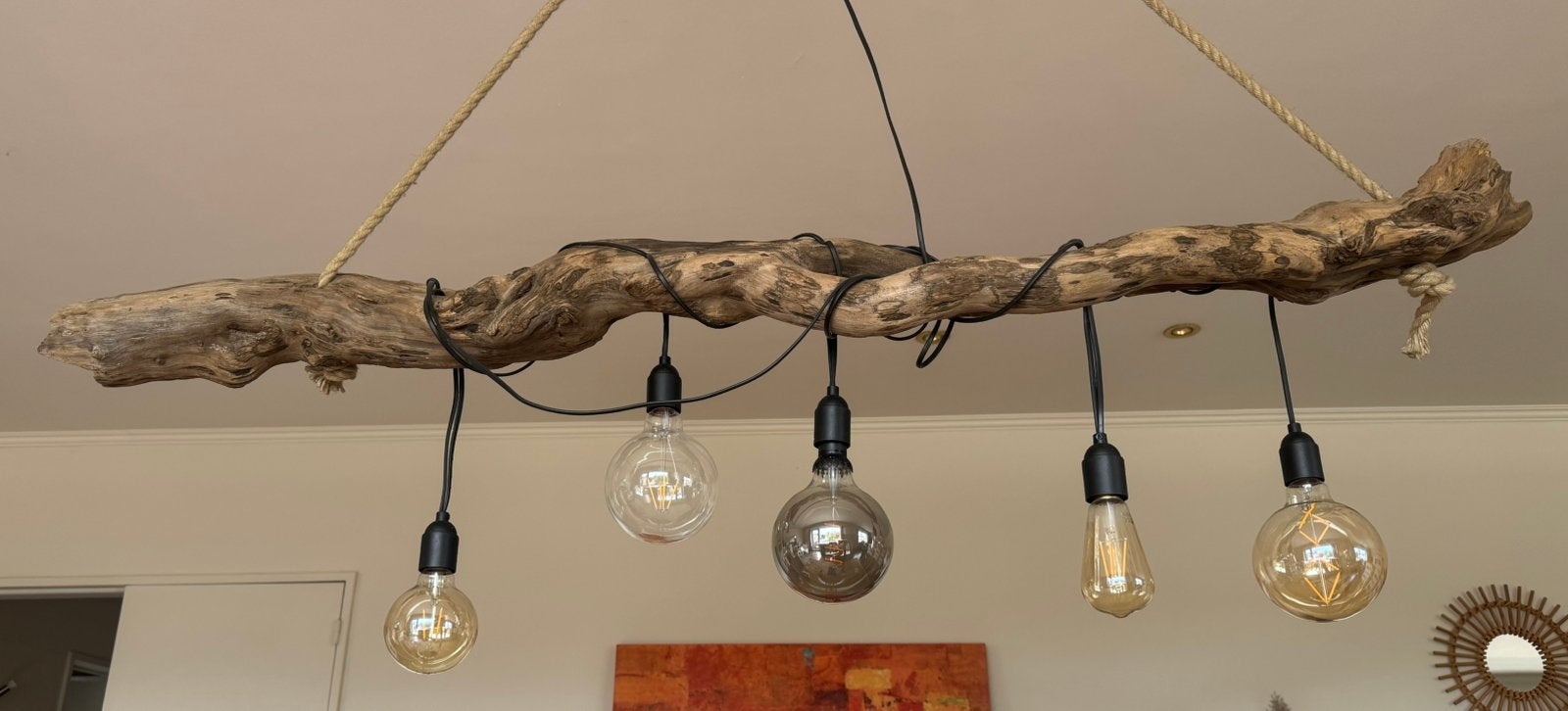 Boomstam lamp, Ophalen, Zo goed als nieuw, Bohemian, Overige fittingen