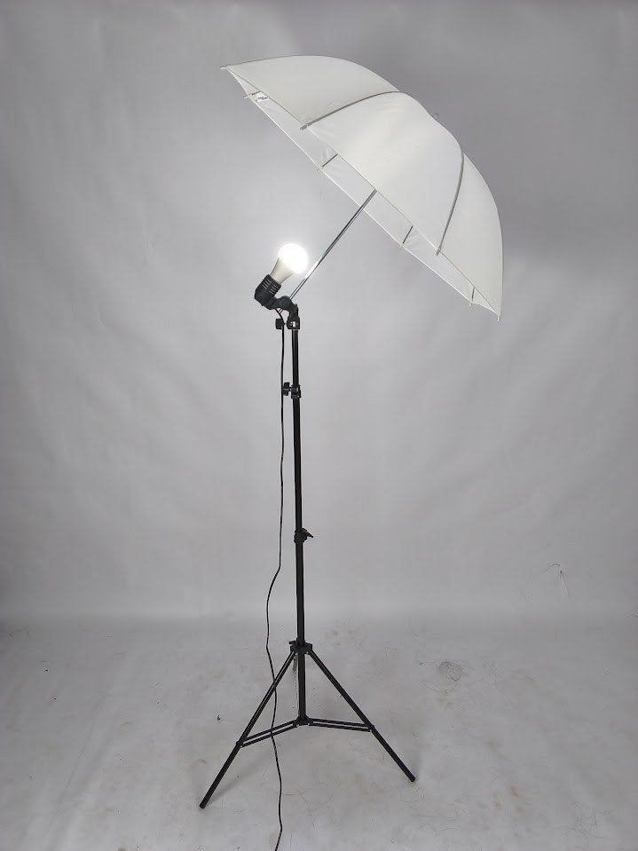 Kit éclairage studio vidaXL – 2 lampes + 2 pieds + 2umbrella, Enlèvement, Utilisé, Réglable, Lampe de studio