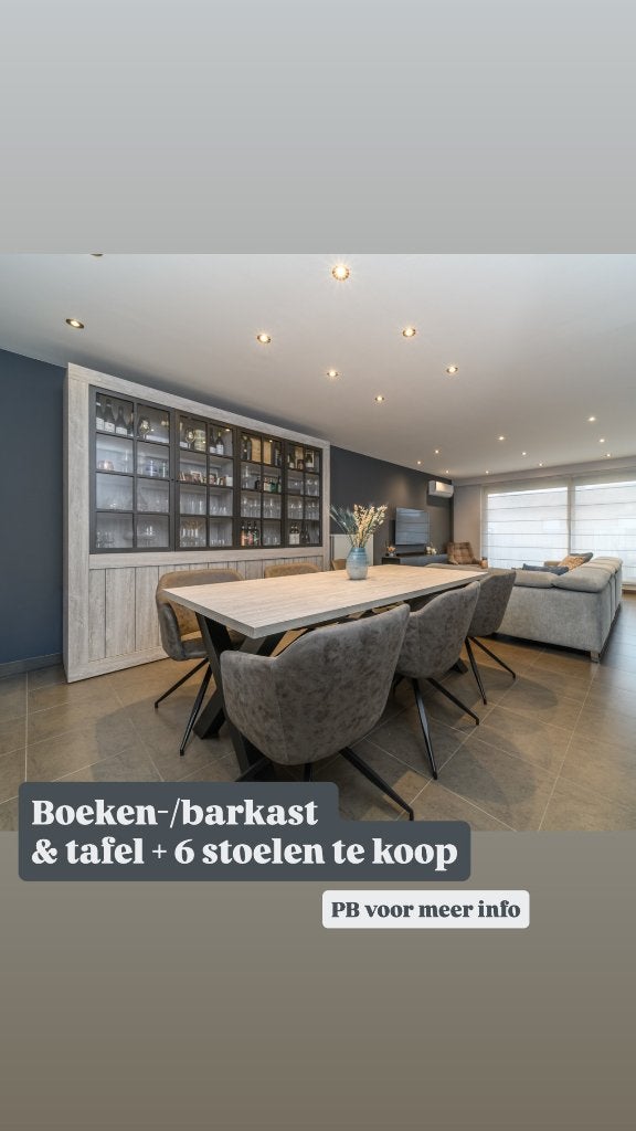 Boeken-/barkast, Huis en Inrichting, Ophalen, Met deur(en), 200 cm of meer, Zo goed als nieuw