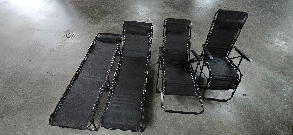 2 ligbedden + 2 ligstoelen (opvouwbaar), Caravanes & Camping, Meubles de camping, Enlèvement, Utilisé, Chaise de camping