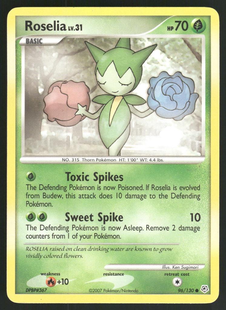 Roselia 96/130 - Diamond &amp; Pearl (Good), Hobby & Loisirs créatifs, Jeux de cartes à collectionner | Pokémon, Utilisé, Envoi
