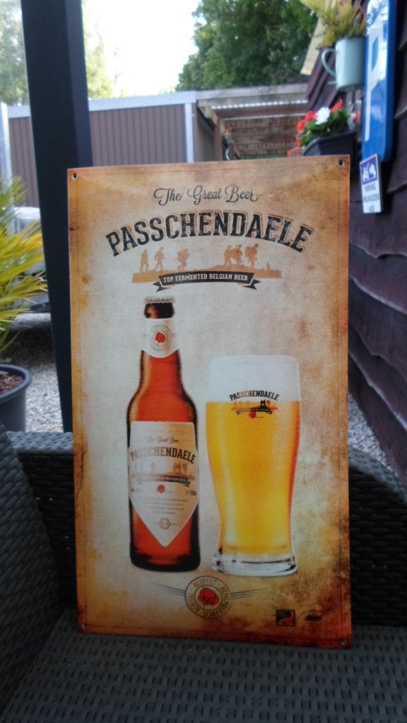 emaille bord Passchendaele nagedachtenis van 1é WO, Verzamelen, Ophalen, Overige soorten, Overige typen